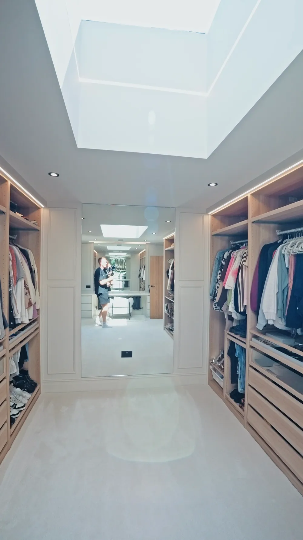 Bespoke dressing room under a skylight