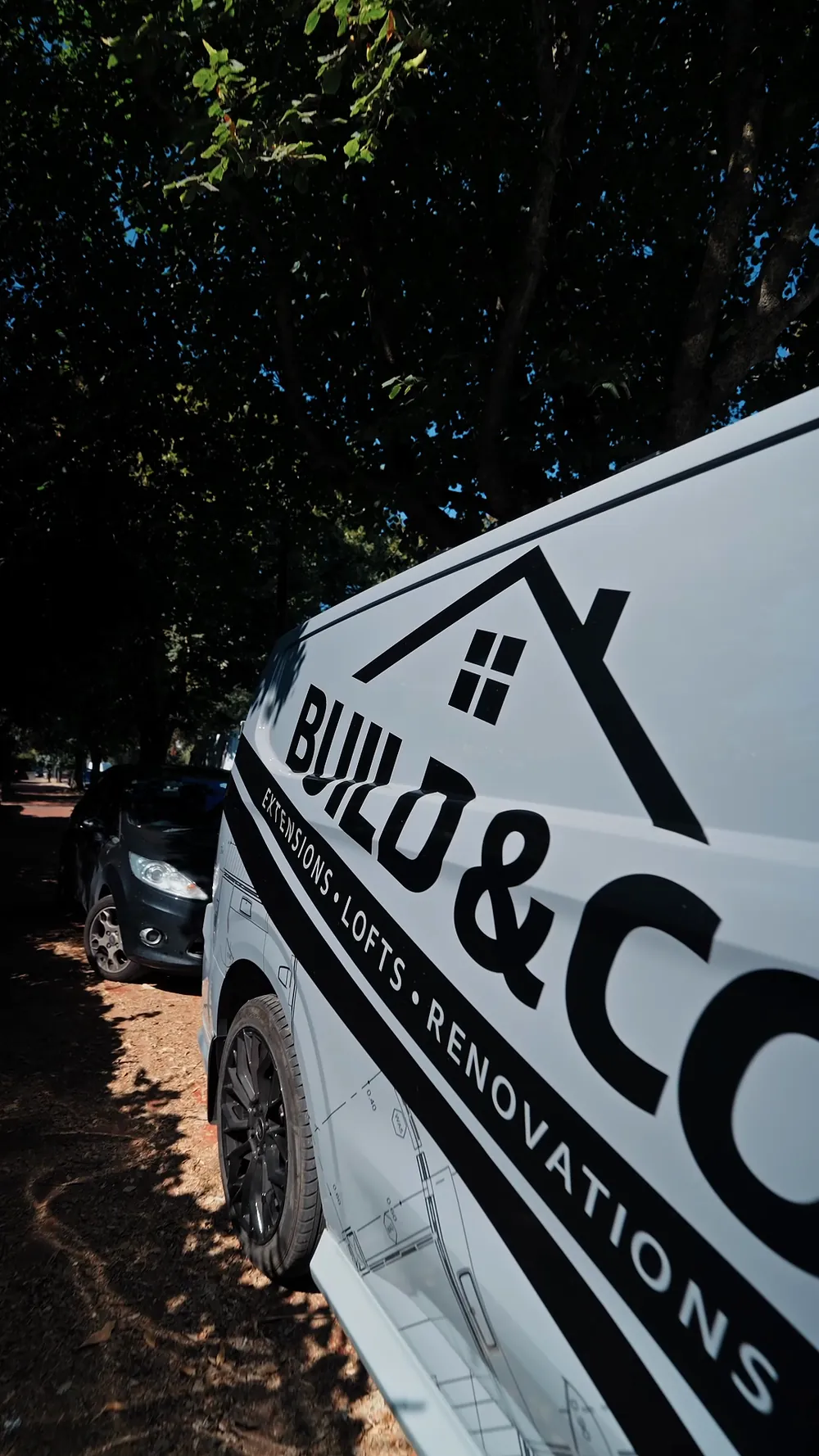 A Build and Co van on a job